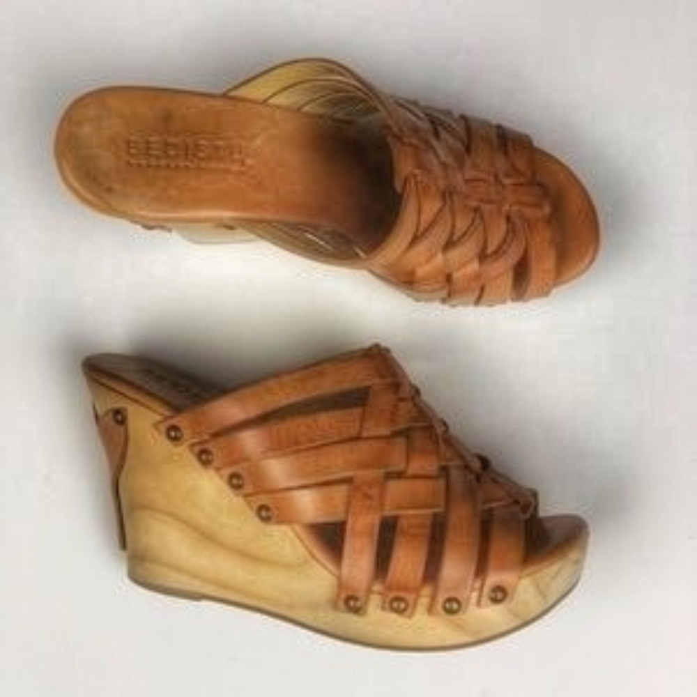 Bed Stu | Tan Gloria Natural Woven Wedge Sandal